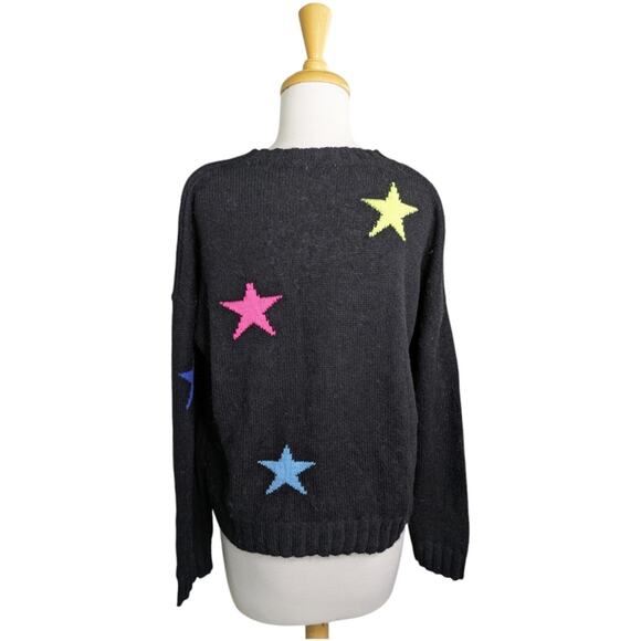 Rails Perci Star Print Sweater Small Wool Alpaca Cashmere Multicolor Black Pullo - Picture 5 of 11